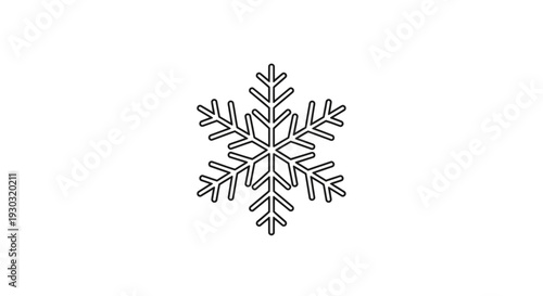 Simple Snowflake Icon Vector Illustration - Winter Season Symbol