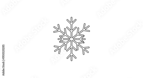Simple Snowflake Icon, Winter Season, Cold Weather, Snow Crystal Graphic