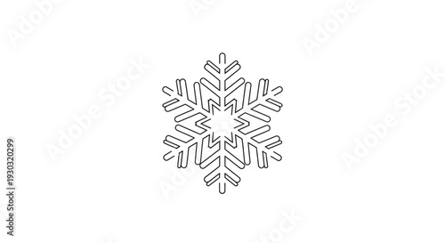 Simple Snowflake Outline Icon, Winter Season Symbol, Cold Weather Graphic