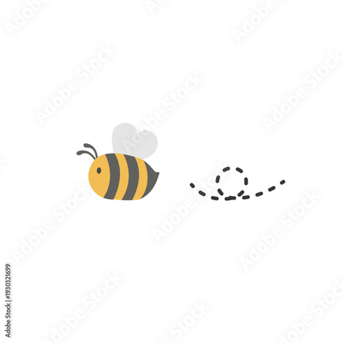 ミツバチのイラスト　シンプル　春素材　昆虫