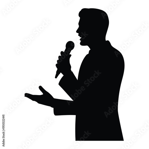 Conference speaker Vector, Silhouette, Illustration