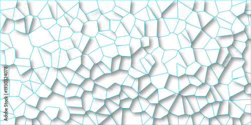 Abstract extruded white Voronoi diagram blocks vector background. Multicolored geometric wattled mosaic pattern wallpaper. geometric seamless pattern with 3d shapes triangle background. 