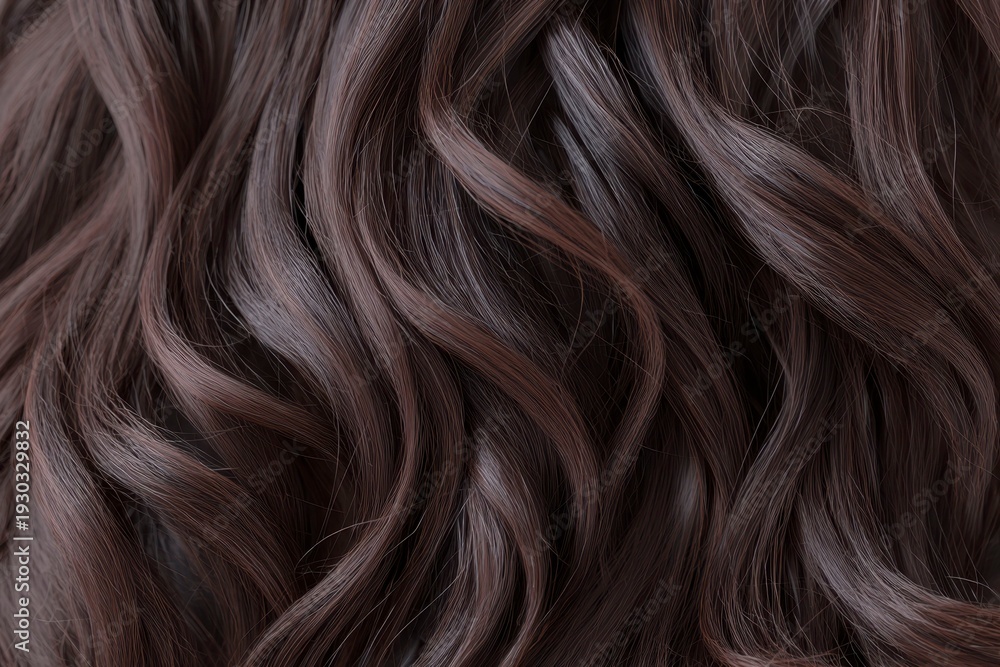 Naklejka premium dark brown, wavy hair texture