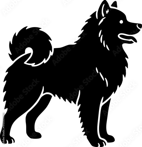 Black Dog Silhouette Standing Profile
