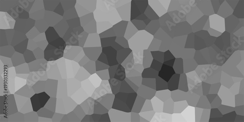 Black & white broken quartz stained glass & seamless pattern vintage background. Geometric polygonal background with different figures. Geometric retro mosaic tiles design background. 