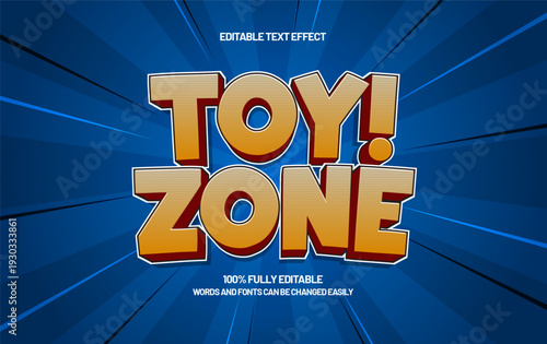 Toy Zone Editable Text Effect - Arcade Gaming Typography Style