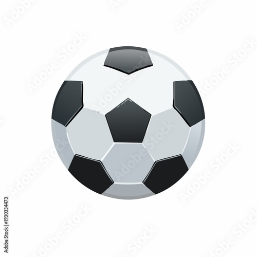 Soccer ball on a plain background ready for play or display at a sports event or a game