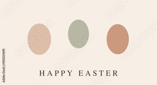 Happy Easter Greeting Card with Colorful Eggs