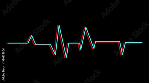 Heartbeat flatline line on black background. Suitable for medical, healthcare, technology, and sciencerelated designs, promotions, and concepts.