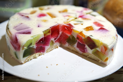 Tableau sur toile A close-up of the jelly dessert known as broken glass or gems
