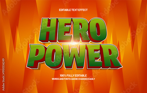 Hero Power Editable Text Effect - Futuristic Gaming Typography Style