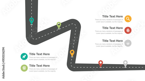 Business Progress Road Map Infographic