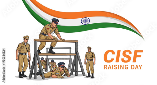 Indian Central Industrial Security Force personnel celebrate CISF Raising Day with training exercises and parade ceremony