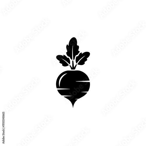 Black and white illustration of a carrot with green leafy tops