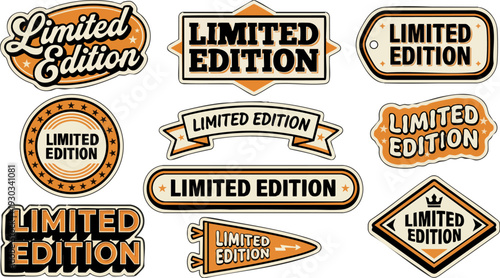 Set of 10 Limited Edition Vector Badges and Labels