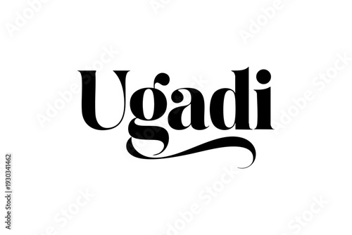 Ugadi Festival Vector Calligraphy Typography Design