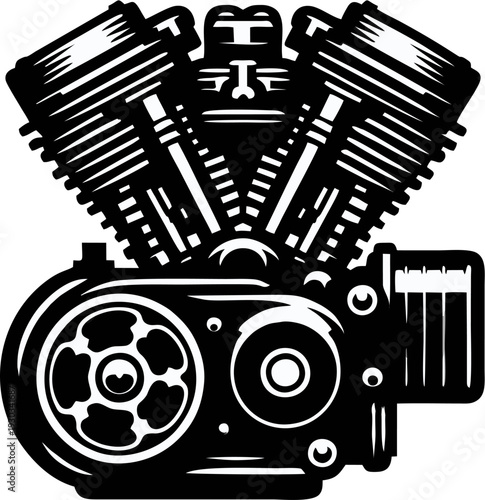 Classic Motorcycle Engine Bla...