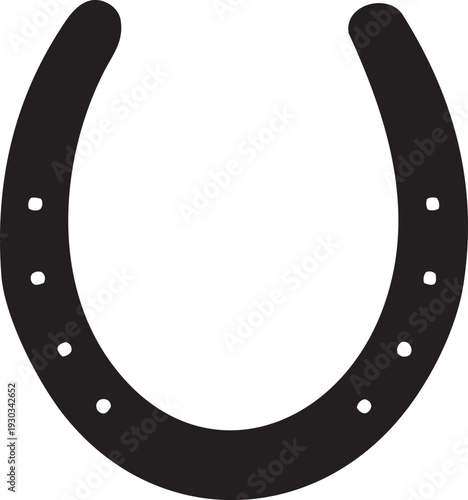 Horseshoe vector icon silhouette lucky design. Horse shoe western design symbol farm isolated.