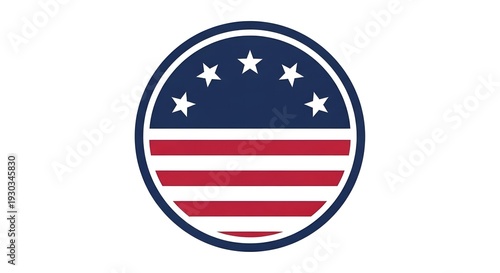 Free Download American flag symbol with stars and stripes in circle - GFXLoad