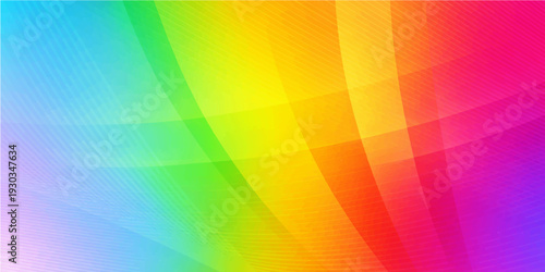 Bright abstract rainbow background with a colorful spectrum gradient and geometric vector shapes for a seamless art wallpaper design