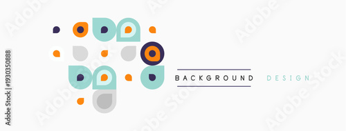 Abstract circles, ovals create modern design. Soft colors, simple shapes offer clean aesthetic. Background element for projects.