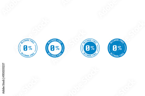 Zero Percent Discount Badge Icon Set