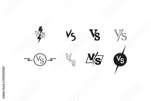 Versus VS Text Logo Icon Set