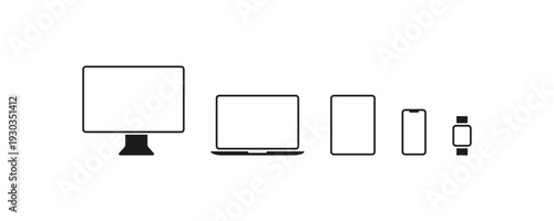 Responsive Devices Screen Icons Set