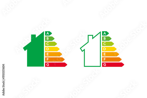 Home Energy Efficiency Rating Icons Set