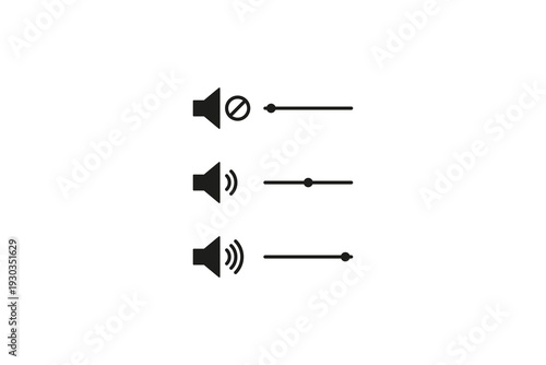 Volume Control Speaker Icons Set