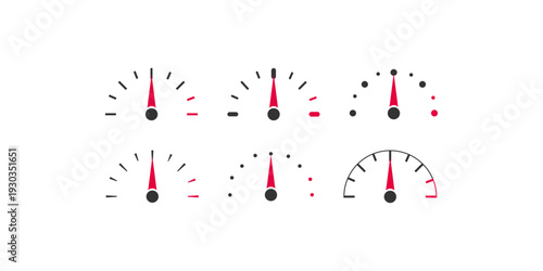 Car Dashboard Speedometer Icons Set