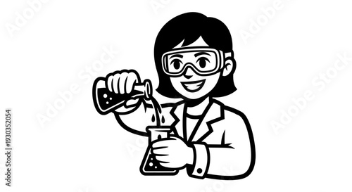 Female Scientist Conducting Laboratory Experiment.