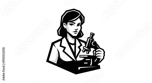 Female Scientist Examining Sample Through Microscope.