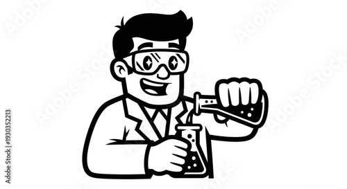 Scientist conducting laboratory experiment with equipment.