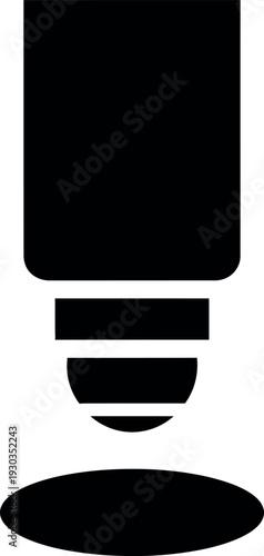 Simple black silhouette of a deodorant stick with rolling ball applicator