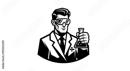 Scientist Holding Beaker with Chemical Liquid.