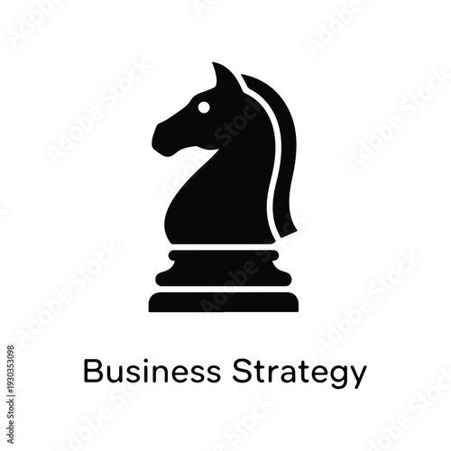 Knight Chess Piece Outline Icon Strategy Vector