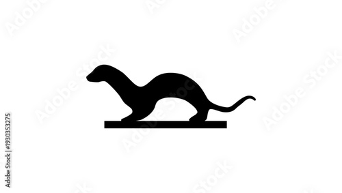 ermine sculpture, black isolated silhouette
