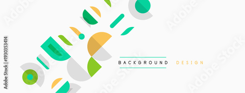 Abstract geometric shapes overlap, creating dynamic visual texture. Soft colors dominate neutral background. Minimalist design elements present.