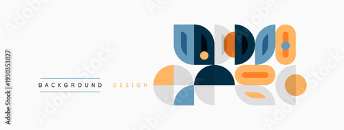 Abstract geometric shapes, muted colors, modern design. Minimalist composition creates balanced visual interest. Background element.