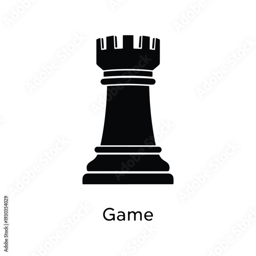 Chess Rook Piece Strategy Board Game Vector Icon