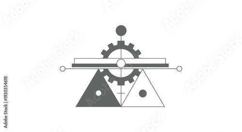 Abstract Geometric Design with Gears and Triangles.