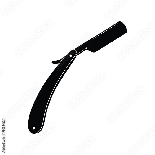 Straight Razor Outline Icon Barber Tool Vector