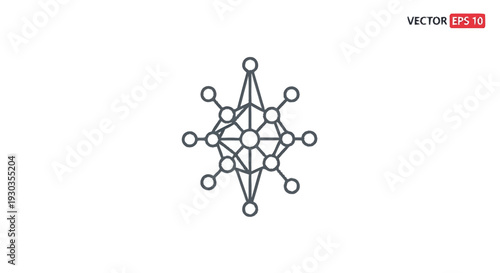 Abstract Geometric Network Structure with Connected Nodes.
