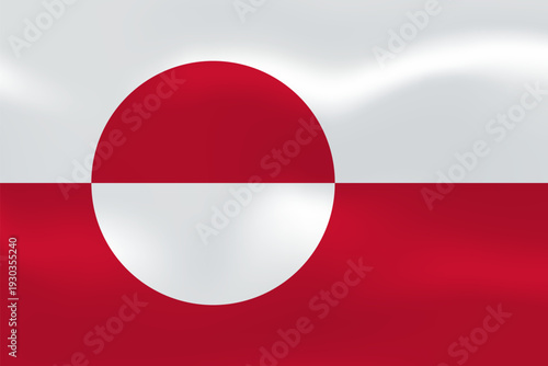 Greenland flag with wavy silk effect. Vector flag. Autonomous Danish territory, vast Arctic island. Ice cap expanse, fjords, ocean coast. Free Download Greenland flag with wavy silk effect. Vector flag. Autonomous Danish territory, vast Arctic island. Ice cap expanse, fjords, ocean coast. - GFXLoad