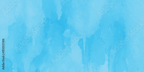 Vintage turquoise watercolor paint texture on an old grunge paper wall surface creates a light blue marble pattern backdrop with a rough artistic design