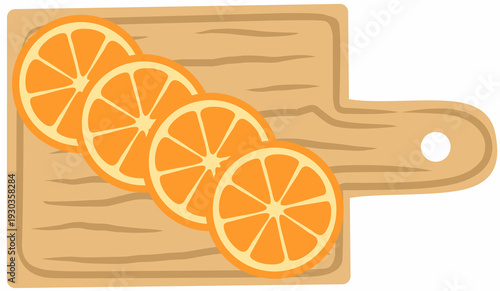 Fresh Orange Slices on Board