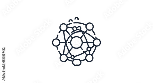 Abstract interconnected network of circles and lines.