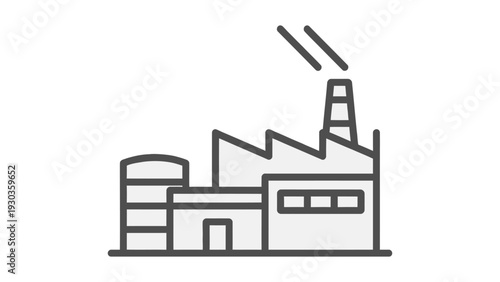 Industrial factory power plant icon vector illustration with energy and technology design elements