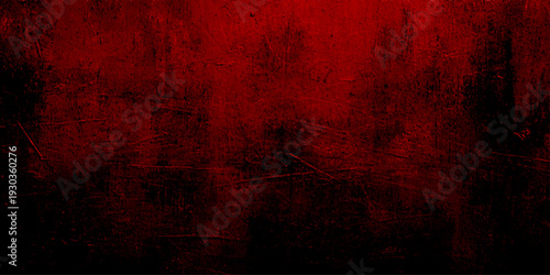 A dark red abstract grunge background featuring a vintage textured wall pattern with aged orange paint and a rough grungy surface